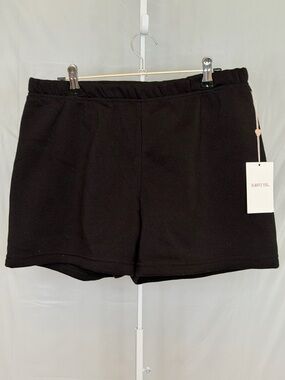 Always You Black Fleece Lounge Shorts Size Large Soft Pull On NWT